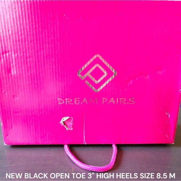 DREAM PAIRS Women's New In Box City-OT Black Open Toe High Heel Shoes Size 8.5 M - Picture 15 of 16